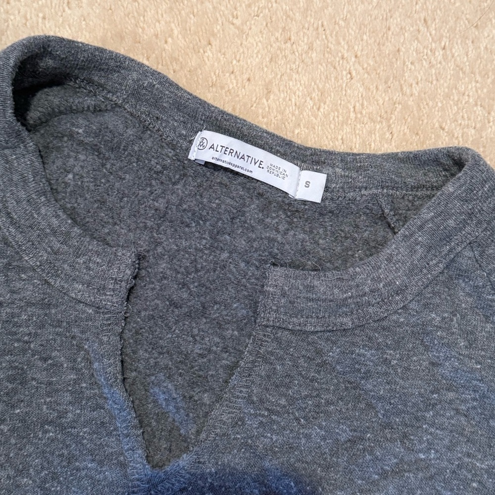 Alternative Heather Gray Split Neck Top - image 2